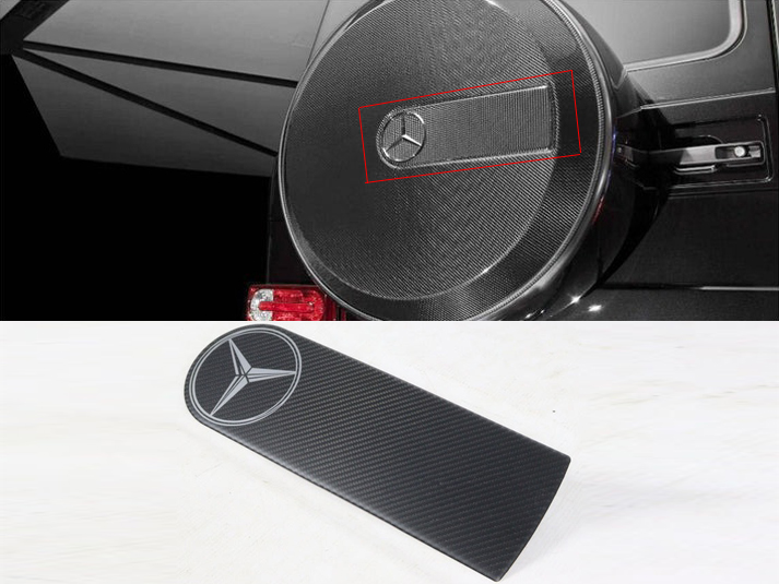 Carbon Fiber Rear Spare Tire Cover Badge Emblem Logo Mercedes-Benz "Star" for Mercedes-Benz W463 G-Class G-Wagon